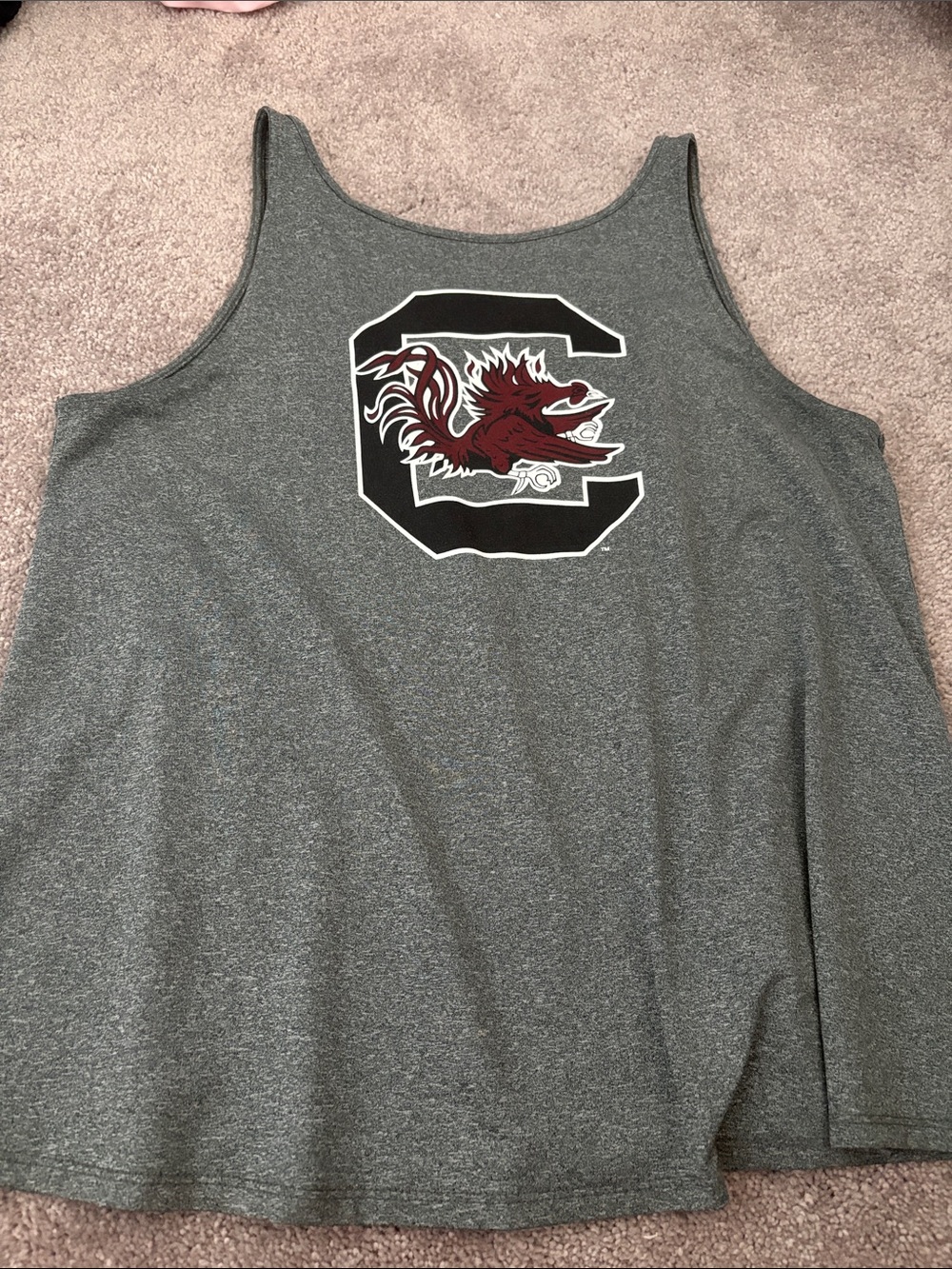 Gray Women's Tank Top with Maroon USC Gamecock